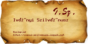 Iványi Szilvánusz névjegykártya